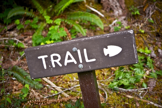 Hiking trail sign