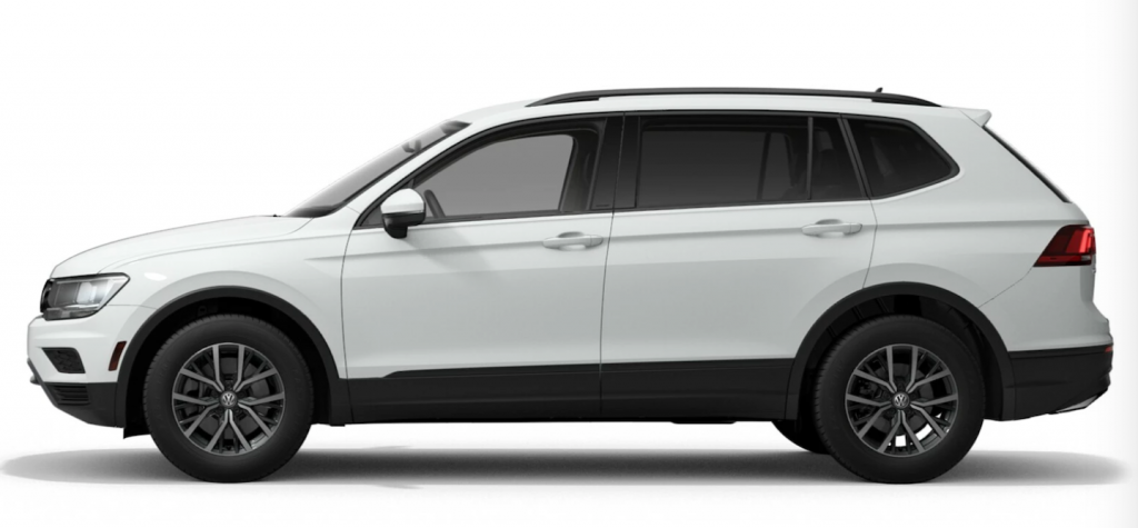 The 2021 Volkswagen Tiguan in Pure White.