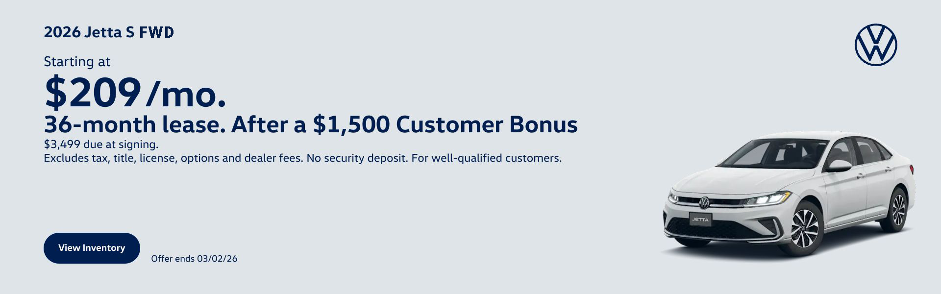 26 Jetta PAR Pushed Offer