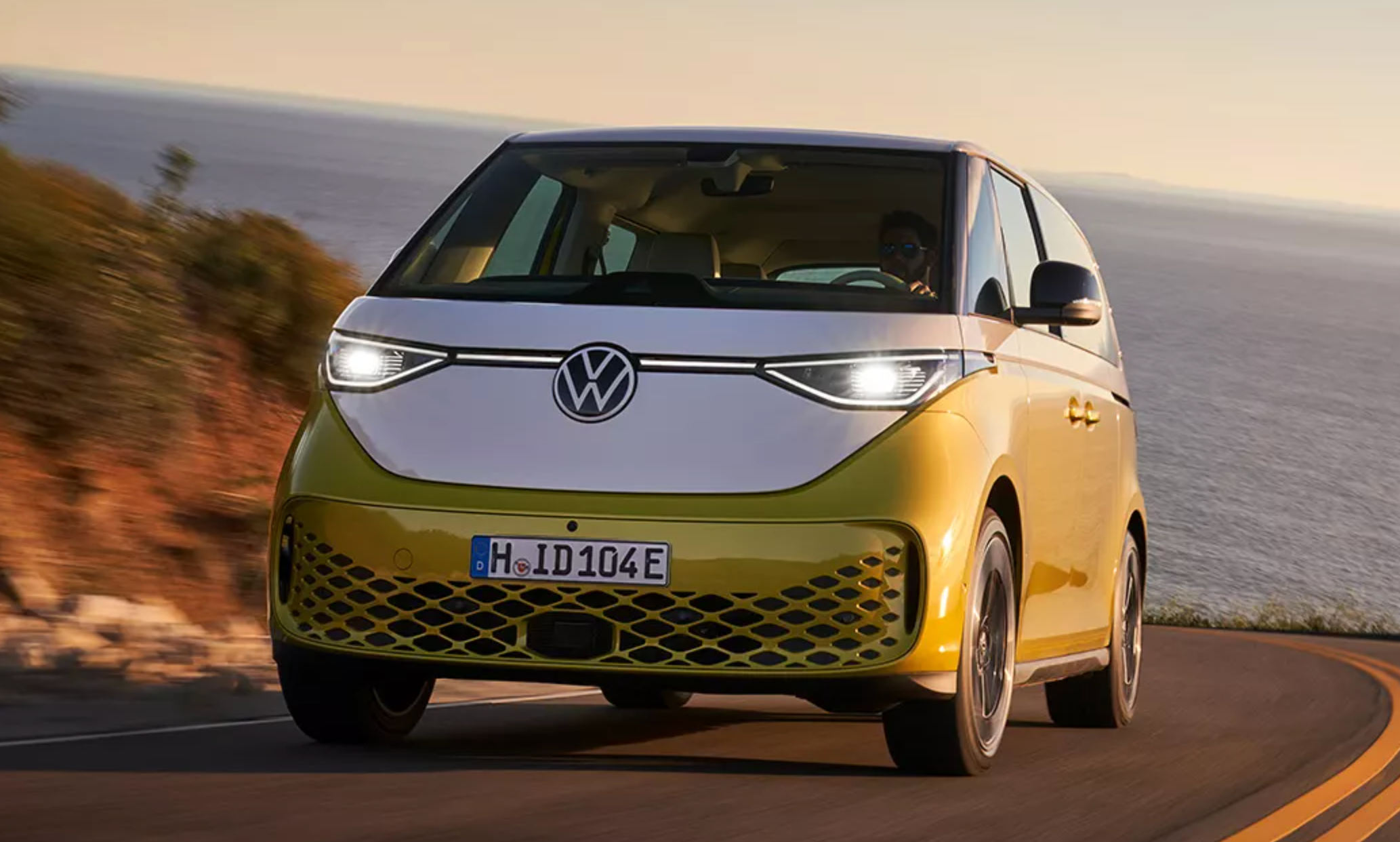 Volkswagen ID.Buzz driving near water