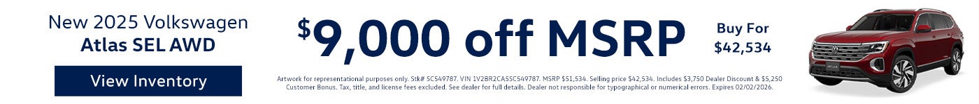 Volkswagen Atlas MSRP special
