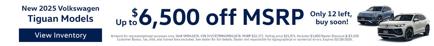 incentive on 2025 VW Tiguan models