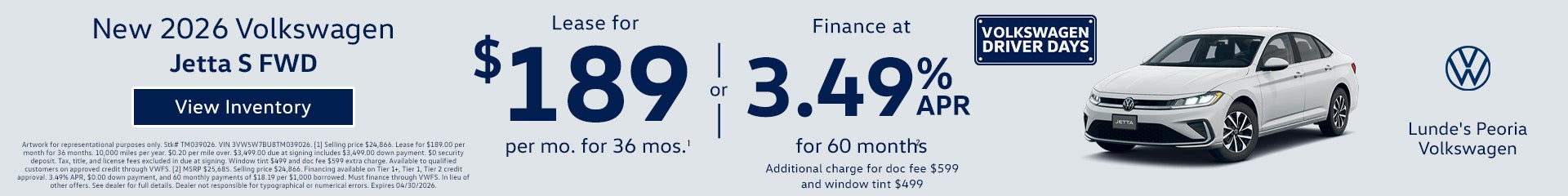 VW Jetta Lease and Finance Incentive