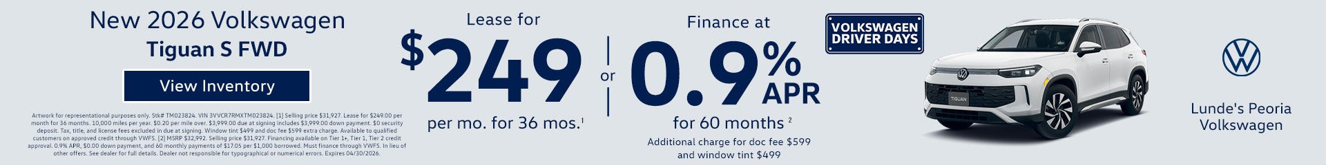 VW Tiguan Lease and Finance Incentive