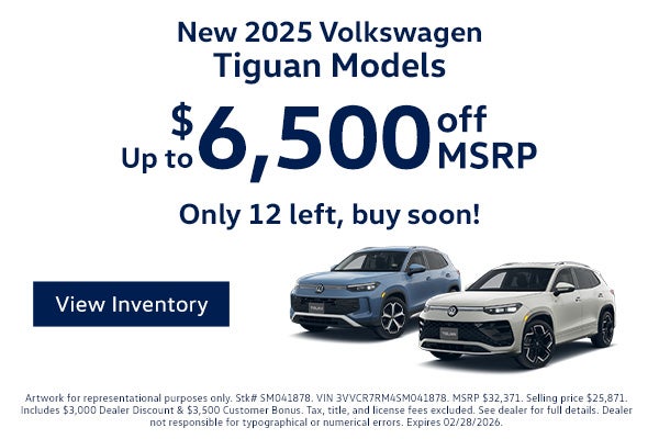 incentive on 2025 VW Tiguan models
