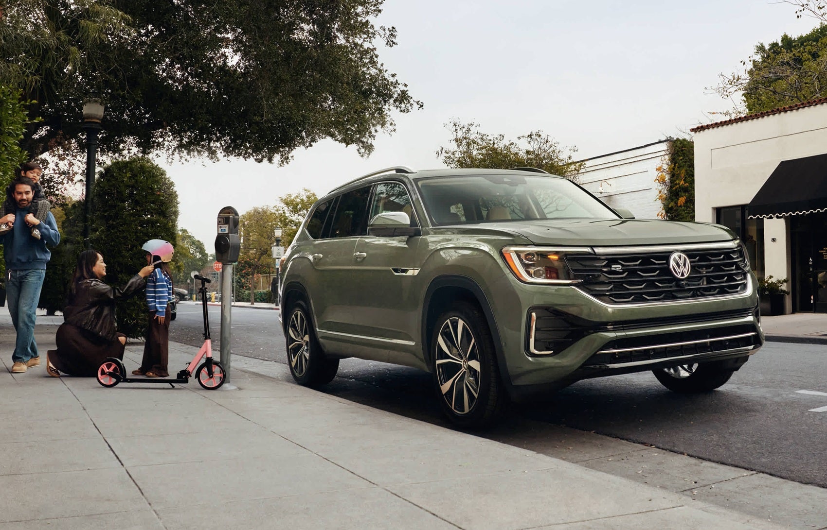 VW Atlas parked on street